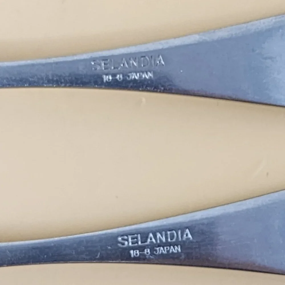 Vintage Selandia  Japan Stainless Steel Childs Fork & Spoon Set With Duck Design